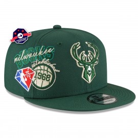 Cap 9Fifty - Milwaukee Bucks - Back Half - Grün